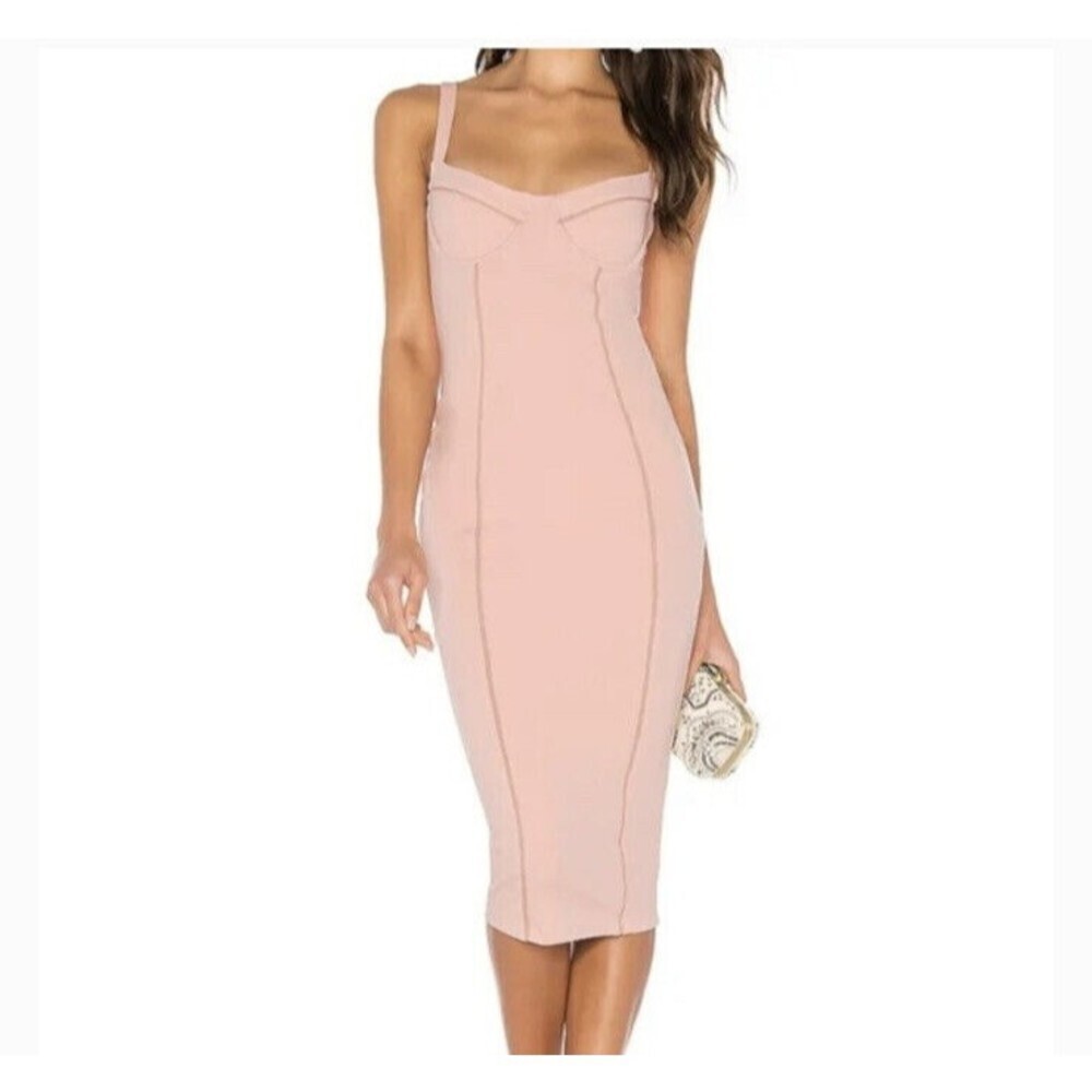 NEW Nookie size XS Pink Chicago bustier midi bodycon dress with boning party